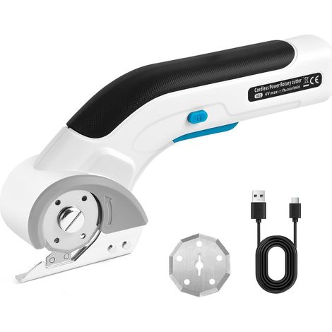 Coupe-carton électrique 3,7 V Batterie 2000 mAh rechargeable Ciseaux sans fil avec verrouillage de sécurité pour feutre, tapis, cuir, plastique et carton (1/5)