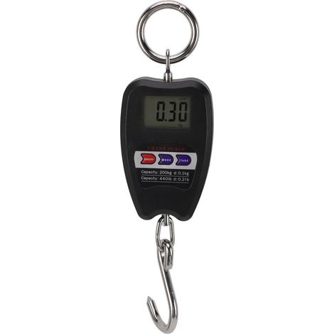 Balance électronique portable haute précision, balance numérique suspendue, capacité de 200 kg, pour aliments et bagages, noire-AquaForge