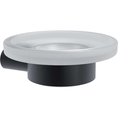 Nimco Bormo - Porte-savon avec support, verre/noir mat BRC 11059W-90 (1/2)