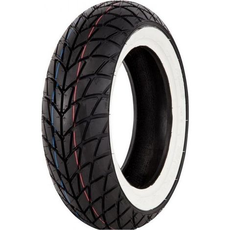 Pneu à flanc blanc 130/70-12 Mitas MC-20 MONSUM TL 62P pour moto (1/3)