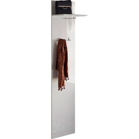 Appendiabiti a muro moderno 2 ganci portaoggetti bianco lucido Leslie