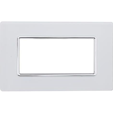 Kompatible Abdeckrahmen Bticino Matix 4 module Glas weiße Farbe