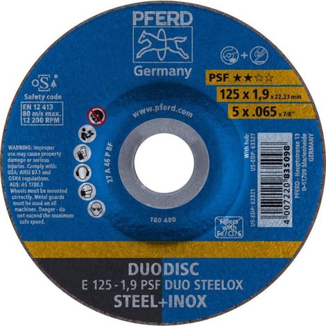 PFERD disco duodisc e 125-1,9 psf duo steelox 62012630 , Disco Duodisc E 125-1,9 Psf Duo Steelox 62012630 de la marca Caballito Pferd.