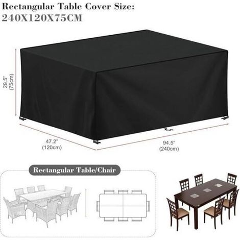 Housse salon de jardin 240x120x75cm – Tissu Oxford 420D imperméable – Protection anti-UV et coupe-vent – Sangles réglables (1/5)