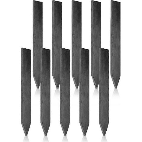 10 Étiquettes en Ardoise Naturelle 10x2cm, Marqueurs de Plantes Réutilisables, Piquets de Jardin pour Identification des Végétaux, Signes de Jardinage Écologiques. (1/2)
