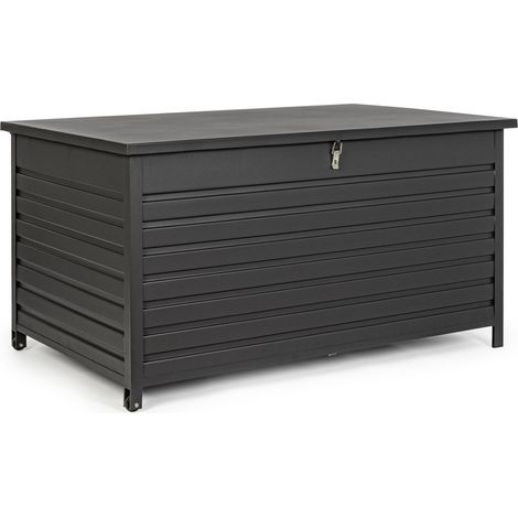 Coffre extérieur en aluminium à roulettes 141 x 73 x 74 cm anthracite (1/5)