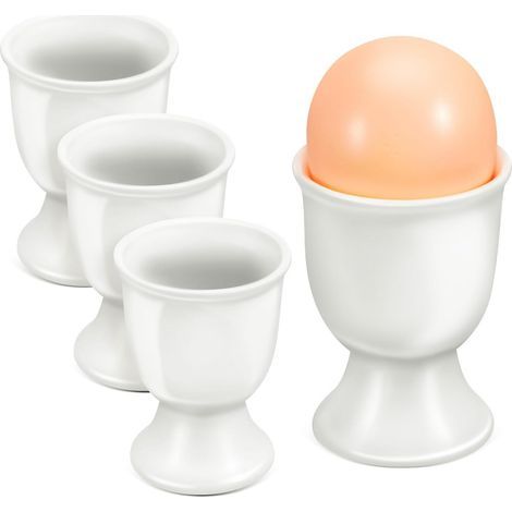 of 4 Individual Ceramic Egg Cups for Boiled Eggs Stable and (1/5)