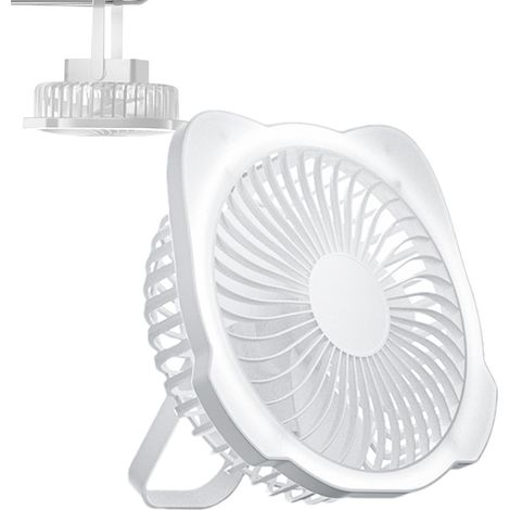 Ventilador de escritorio portátil, ventilador de camping con luz LED Ventilador de camping combinado con linterna LED - Ventilador (1/5)