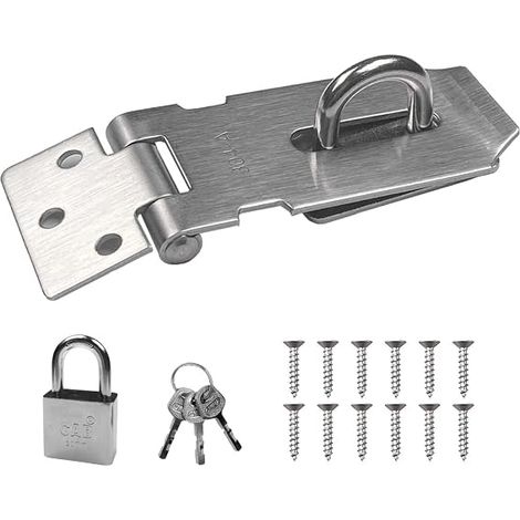 Serrure de porte en acier inoxydable, serrure de jardin, serrure de porte en bois incassable, serrure de porte de chambre et salle de bain (1/5)