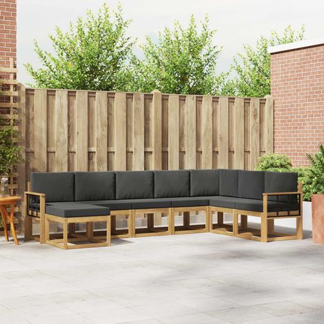 vidaXL Outdoor-Sofagarnitur mit Kissen 8 pcs Weiß und Anthrazit (1/5)