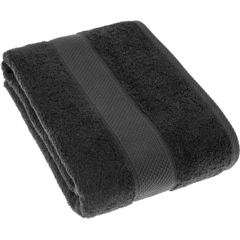HOMESCAPES Frottee Badetuch 100% Baumwolle schwarz