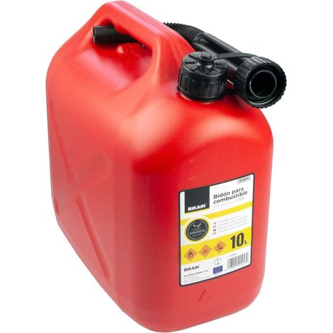 x 10-Liter-Benzinkanister, Polyethylen, UN-Standard, mit Schlauch, Kraftstofftransport (1/2)