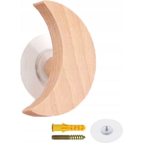 Dekorativer Wandhänger aus Holz in Mondform für Kleidung (1/5)