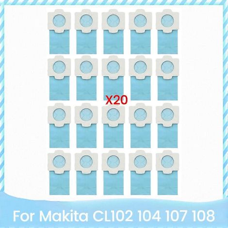 Lot de 20 sacs à poussière de rechange pour aspirateurs sans fil Makita CL102, CL104, CL107 et CL108. Accessoires (1/5)