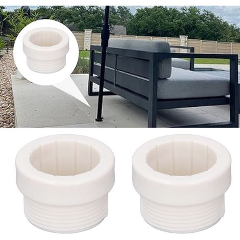 4 Pièces Adaptateurs Filetés pour Parasol de Piscine Stabilisateurs Blanc (1/5)