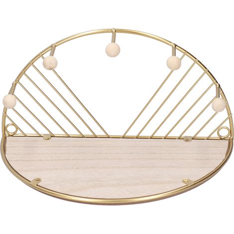 Étagère de Rangement avec Porte-Vêtements Doré pour Entrée Salon (1/5)