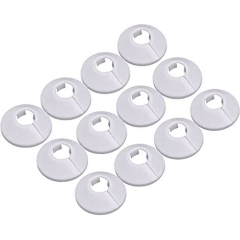 Lot de 12 caches tuyaux blancs pour tuyaux de 15 mm – Installation facile sans outil – Matériau plastique PP – Décoratif pour radiateurs