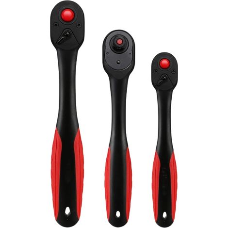 Jeu de clés à cliquet métriques 72 dents avec poignée torsadée, mécanisme 3 x, clé multifonction pour l'entretien et la réparation automobile, ensemble couple - (1/5)