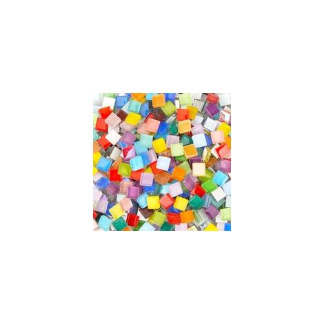 Lot de 1 kg de carreaux de mosaïque (1 x 1 cm, environ 1100 pièces) de pierres de mosaïque, pour travaux manuels, intérieur et extérieur, salle de bain, cuisine, décoration d'intérieur, couleurs (1/5)