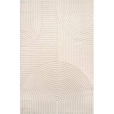 Tapis salon et chambre 200x290 beige rectangle tissé motif simple LYN9 CERNAN