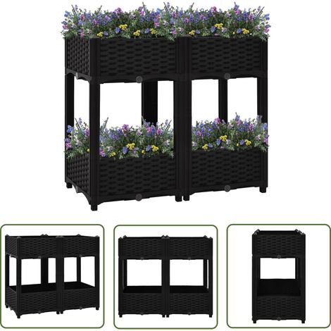 The Living Store Lit surélevé 80x40x71 cm Polypropylène - Jardin Surélevé - Bac De Culture - Jardinière Extérieure - Pots De Fleurs - Rangement Extérieur (1/5)