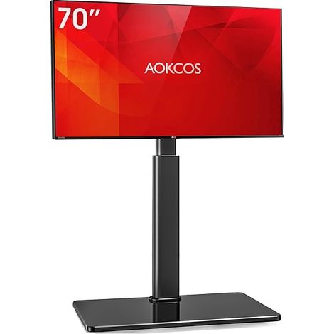 Support TV sur Pied pour TV de 32-70 Pouces - Pied TV Plus Haut 1095 MM - 1350 MM Pivotant 60° Inclinaison 12° jusqu'à 40 KG Max. VESA 400x400 MM (1/5)