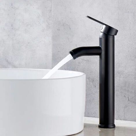 Rubinetto nero opaco in rame – Miscelatore per lavabo a leva – Resistente ai graffi e alla corrosione – Installazione facile – Altezza 29,5 cm (1/3)