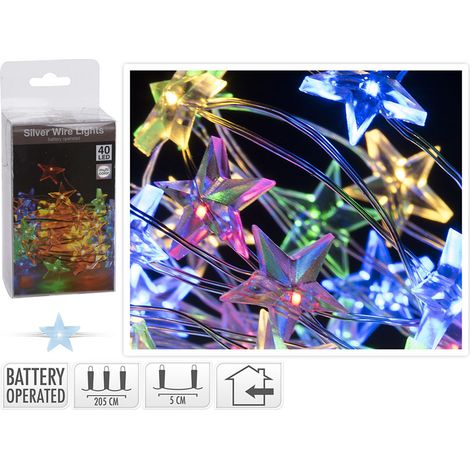 ILUMINACION 40 LEDS ESTRELLAS MULTICOLOR - EHLIS