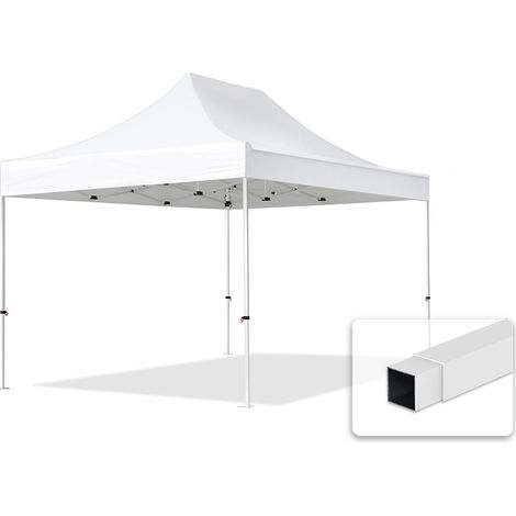 Gazebo Pieghevole Giardino 3x4,5m Telo Poliestere idrorepellente Padiglione Mercati Sagre bianco (1/5)