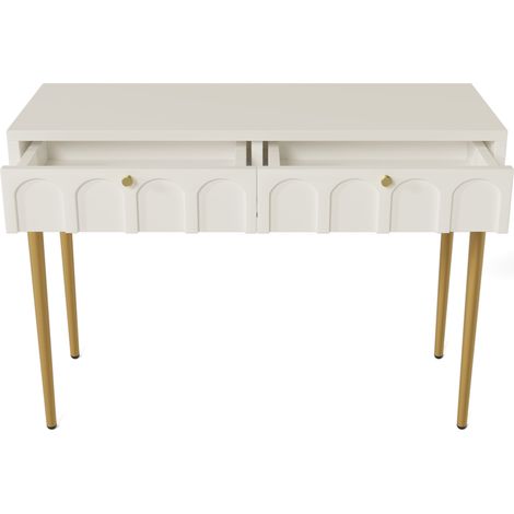 Tocador con 2 cajones color crema blanco 100 x 45 x 76,5 cm (1/5)