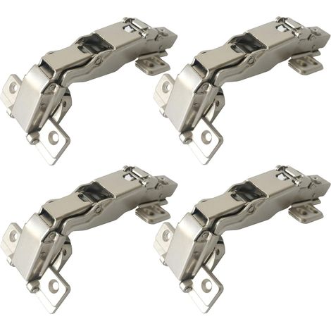 170 Degré Plein Recouvrement Charnières 35mm avec Amortissement pour Porte de Placard Cuisine Charniere pour Meuble Armoires Complètement en Applique Lot de 4 (1/5)