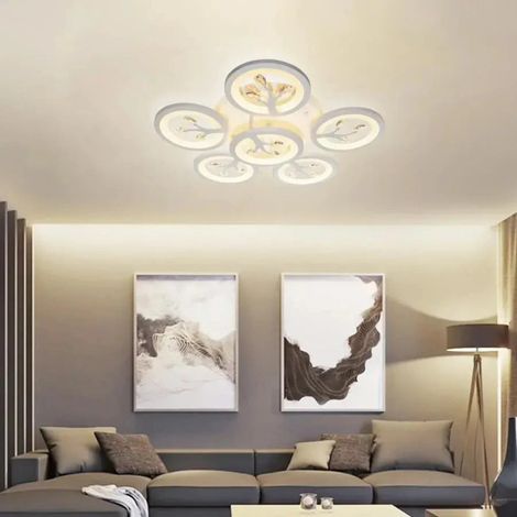 Lustre LED Cristal Daisy 78W 6 Elements Lumiere Gradable Blanc (1/5)