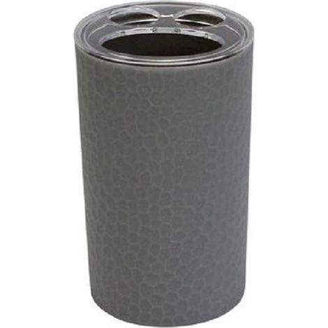 Trade Shop - Porta Spazzolini Bicchiere Accessorio Bagno Grigio 3 Fori Portaspazzolini 79798 - (1/2)