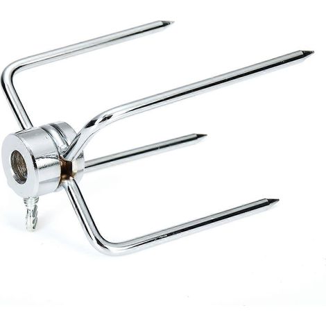 Lot de 2 fourchettes à rôtir pour barbecue, en acier inoxydable, avec vis de verrouillage.