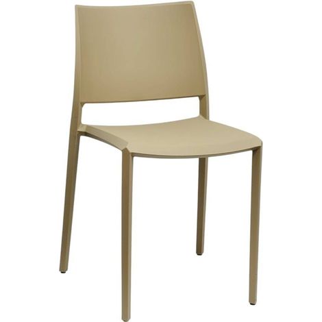 Ws Design – Chaise en polypropylène empilable naturelle – Hauteur 78 cm – Largeur 45 cm – Pour bar et restaurant (1/5)