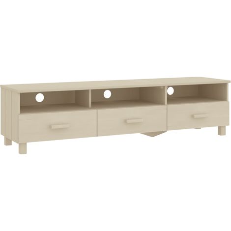 Mobile TV multimediale scaffale per televisione televisione buffet sala da pranzo soggiorno camera da letto HAMAR miele 158 x 40 x 40 cm legno massello di pino marrone 020027636