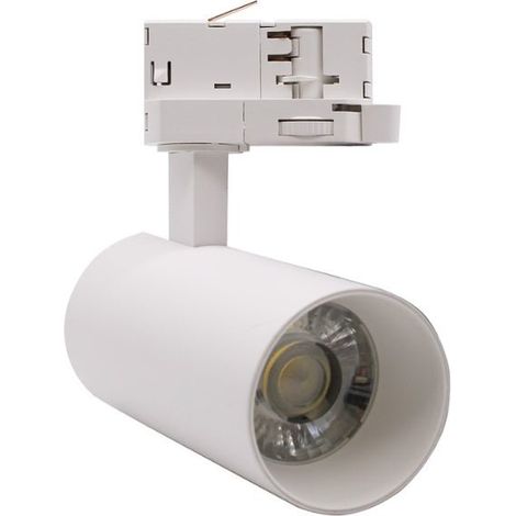 Spot LED sur Rail Triphasé CCT 20W 60° Blanc - 3000K/4000K/6500K