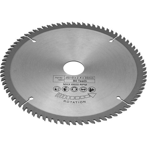 210 mm, 80 Zähne, Lochdurchmesser 30 mm, Kreissägeblatt mit 3 O-Ringen (1/5)