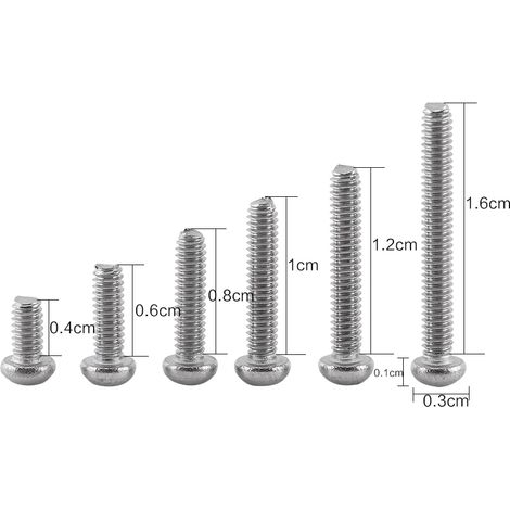 Ensemble de 250 boulons et écrous hexagonaux M2 A2 en acier inoxydable