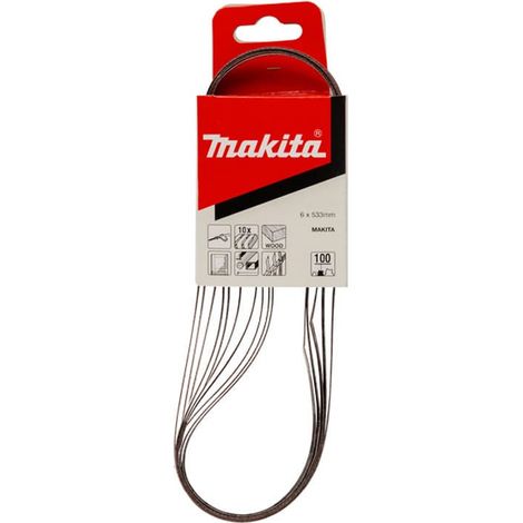 Bandes abrasives 6x533 mm rouge multi matériaux Grain 100 (10 pcs) - MAKITA A-34540