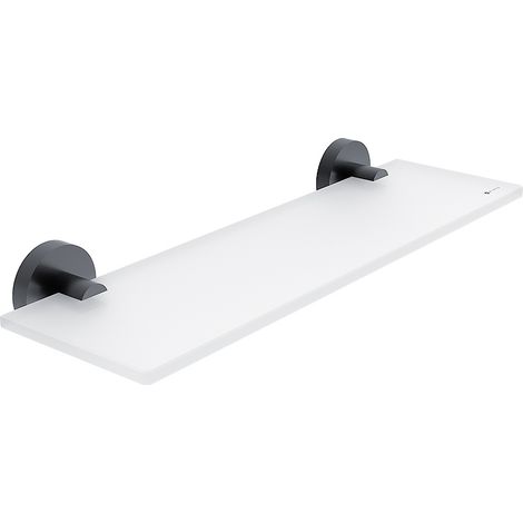 Nimco Tablette de salle de bain L. 40 Cm Verre Satiné, noir mat, Unix noir mat UNC 13091B-40-90 (1/3)