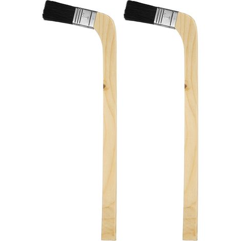 2Pcs 1" Largeur De Pinceau Variété Pinceaux Incurvés Angulés Noir (1/5)