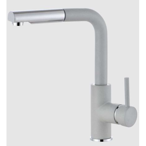 Alveus Siros - Miscelatore da lavello con bocca di erogazione estraibile, concrete/acciaio inox 1129044