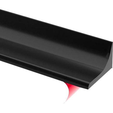 Junta de ducha de 100 cm, umbral de ducha, barrera antidesbordamiento de ducha, barrera autoadhesiva para umbral de ducha, junta de ducha para bañera, esquinas, lavabo (negro, 1 m)