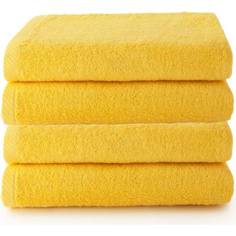Lot de 4 Serviette de Bain Grande Taille 100% Coton Drap de Douche 70 x 140cm 400g Douces, Absorbantes et Résistantes Ensemble Idéal pour Une Salle de Bain Moderne (1/5)