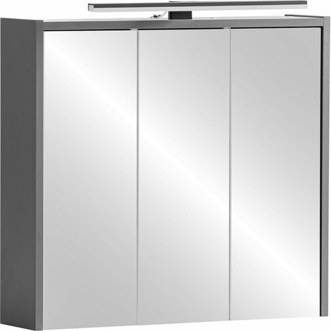 Spiegelschrank mit LED-Beleuchtung in anthrazit PROVIDENCE-80 (1/3)