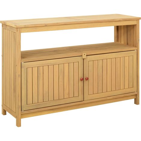 Mesa consola de jardín Acacia clara 110 x 35 x 75 cm vidaXL