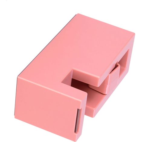 Porte-ruban adhésif de bureau simple et portable en résine ABS, adapté aux bureaux et aux écoles, rose rouge.