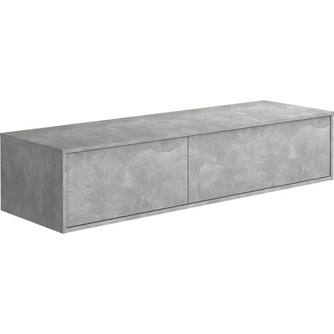 Meuble sous vasque suspendu - Coloris gris béton - L150 cm - ISAURE II