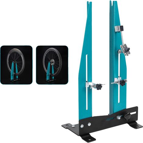 Support de redressage de roues, cadre en acier, 20 x 25 x 12 pouces, s'adapte à différentes tailles de roues de vélo, jauge de redressage réglable, construction durable (1/5)